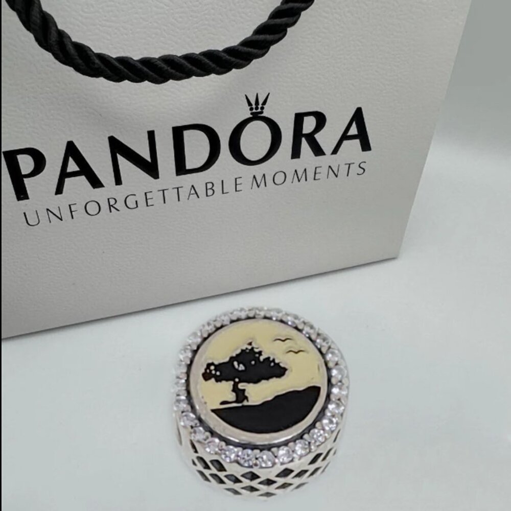 Pandora Aruba Charm Bead Mix Enamel Clear Cubic Zirconia Pendant S925 Silver